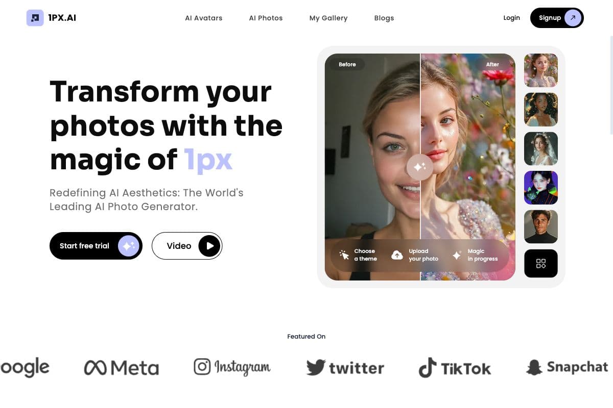 1px.ai - The World's Leading AI Photo Generator