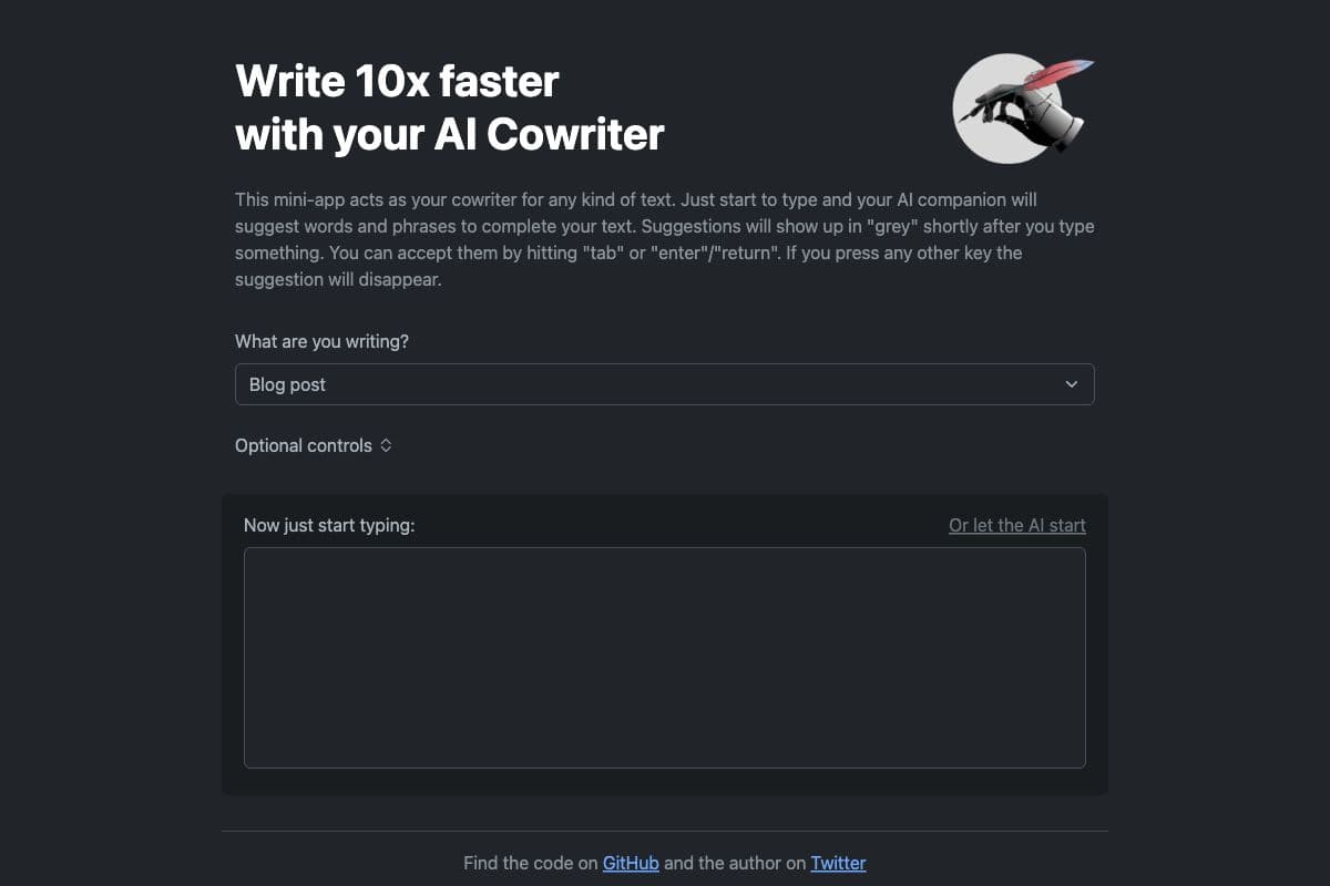 AI Cowriter Mini-App