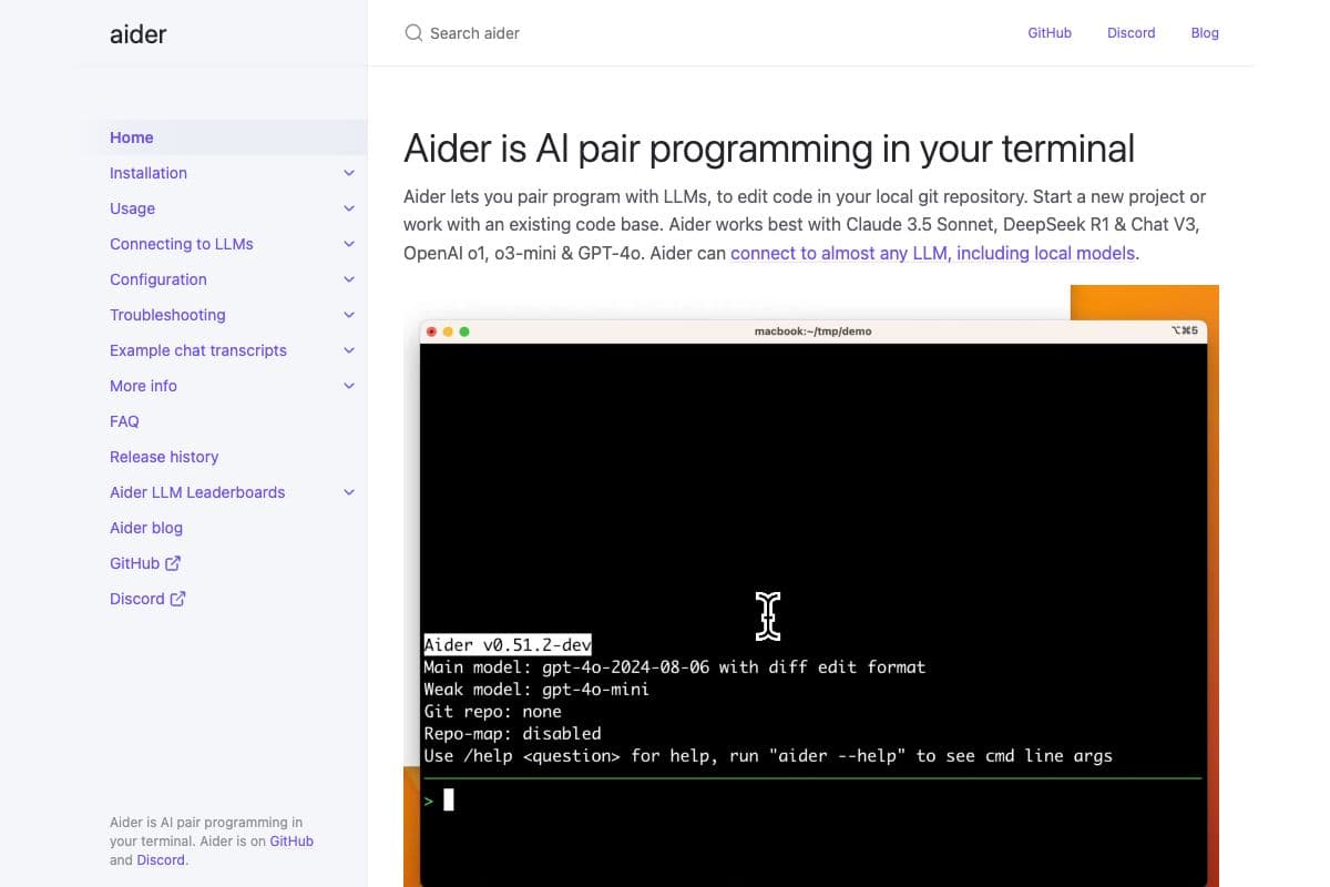 Aider: AI Pair Programming Tool