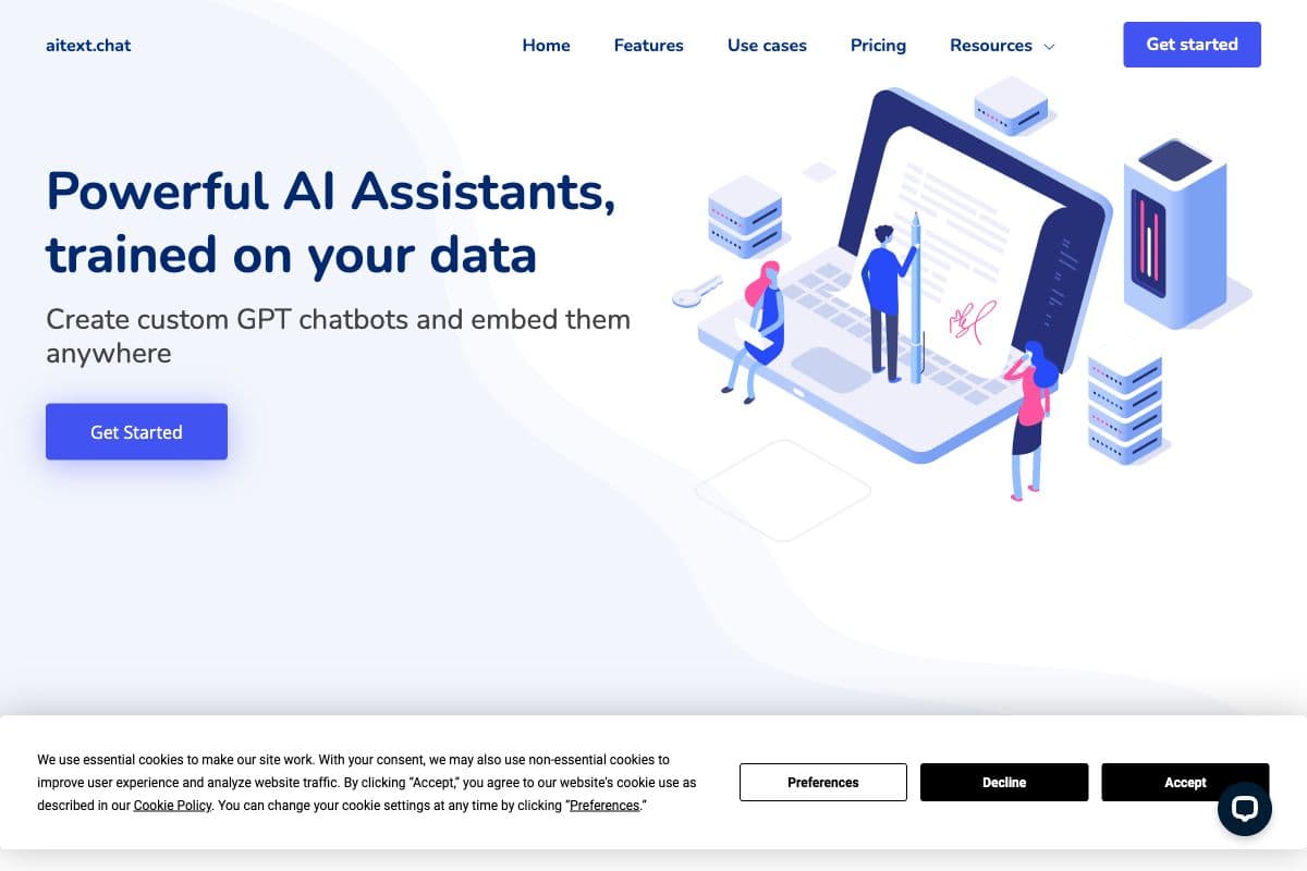 aitext.chat - Powerful AI Assistants Trained on Your Data