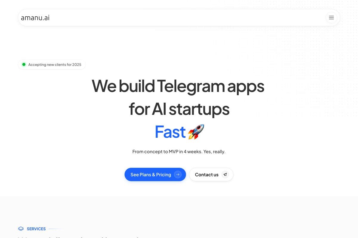 Amanu.ai - Building Telegram Apps for AI Startups