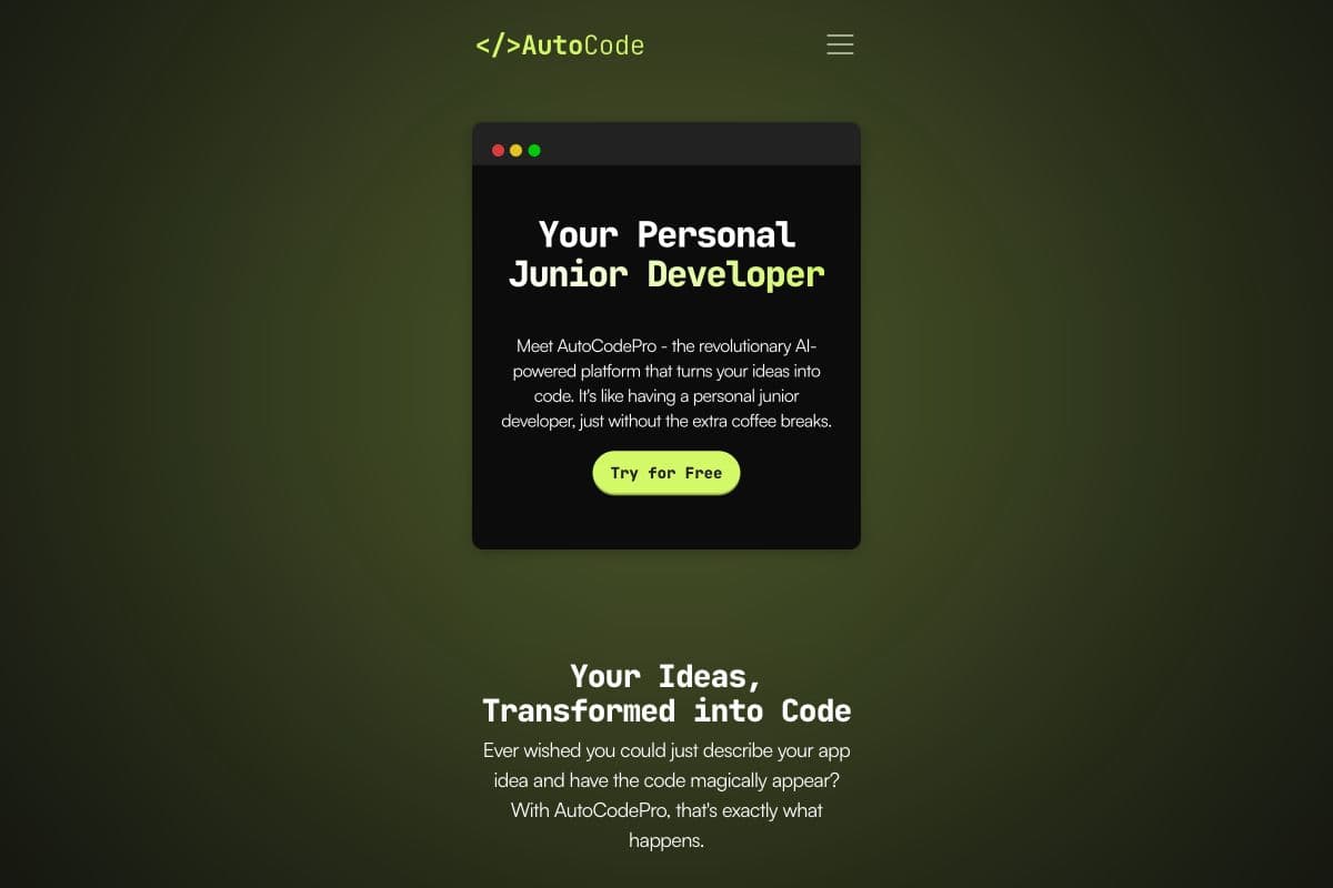 AutoCodePro - Turn Ideas into Code