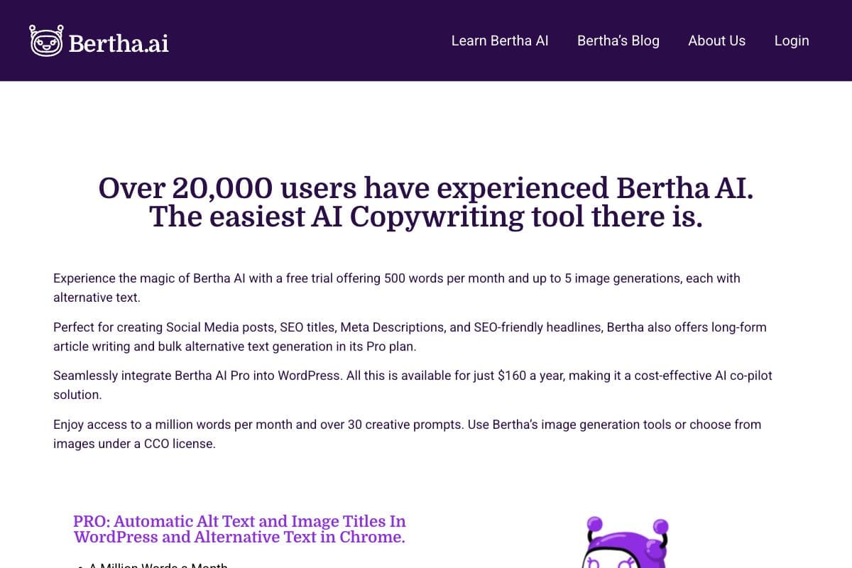 Bertha AI - AI Copywriting Tool