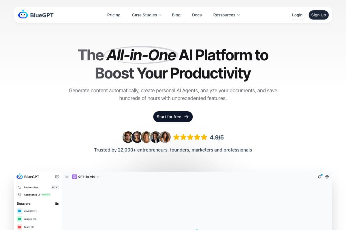 BlueGPT: AI Platform for Enhanced Productivity