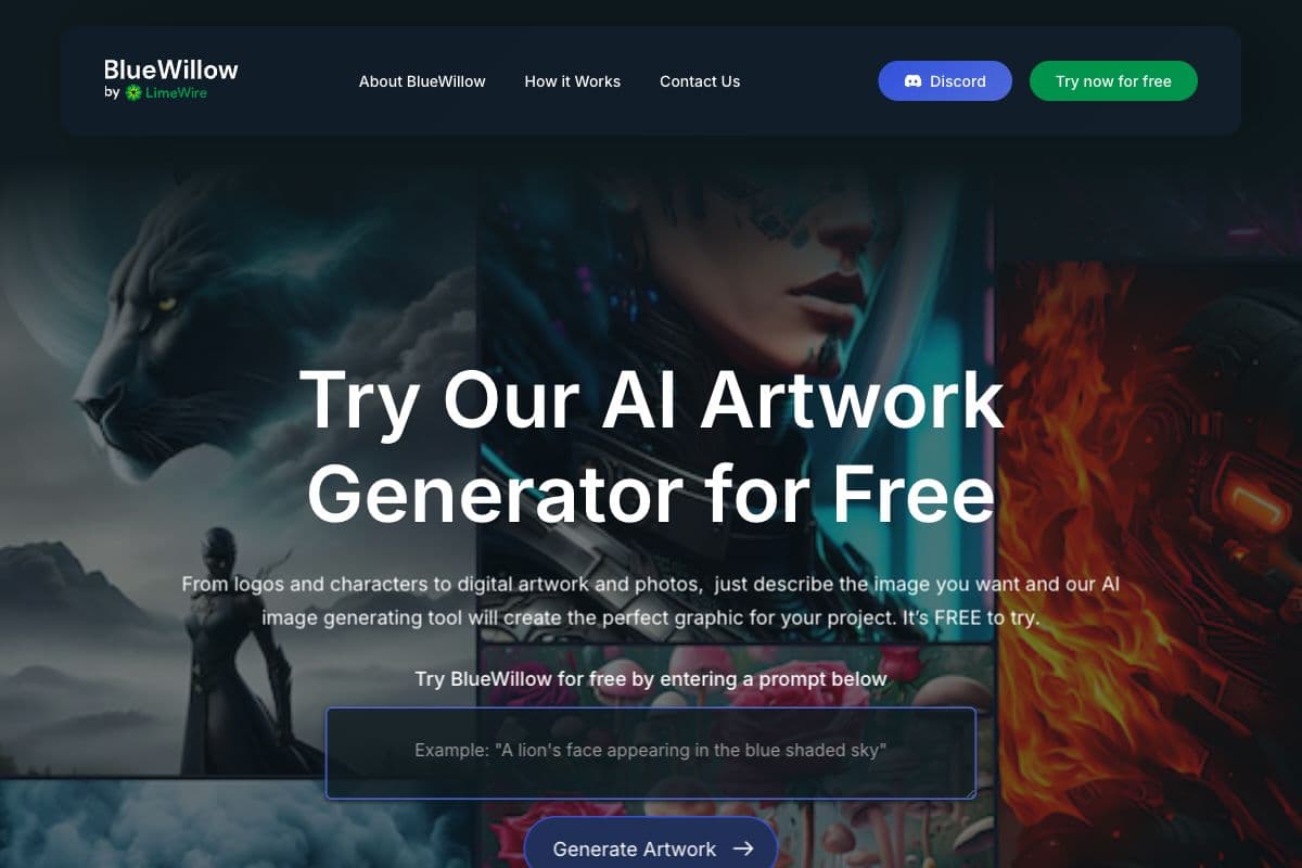 BlueWillow AI Artwork Generator