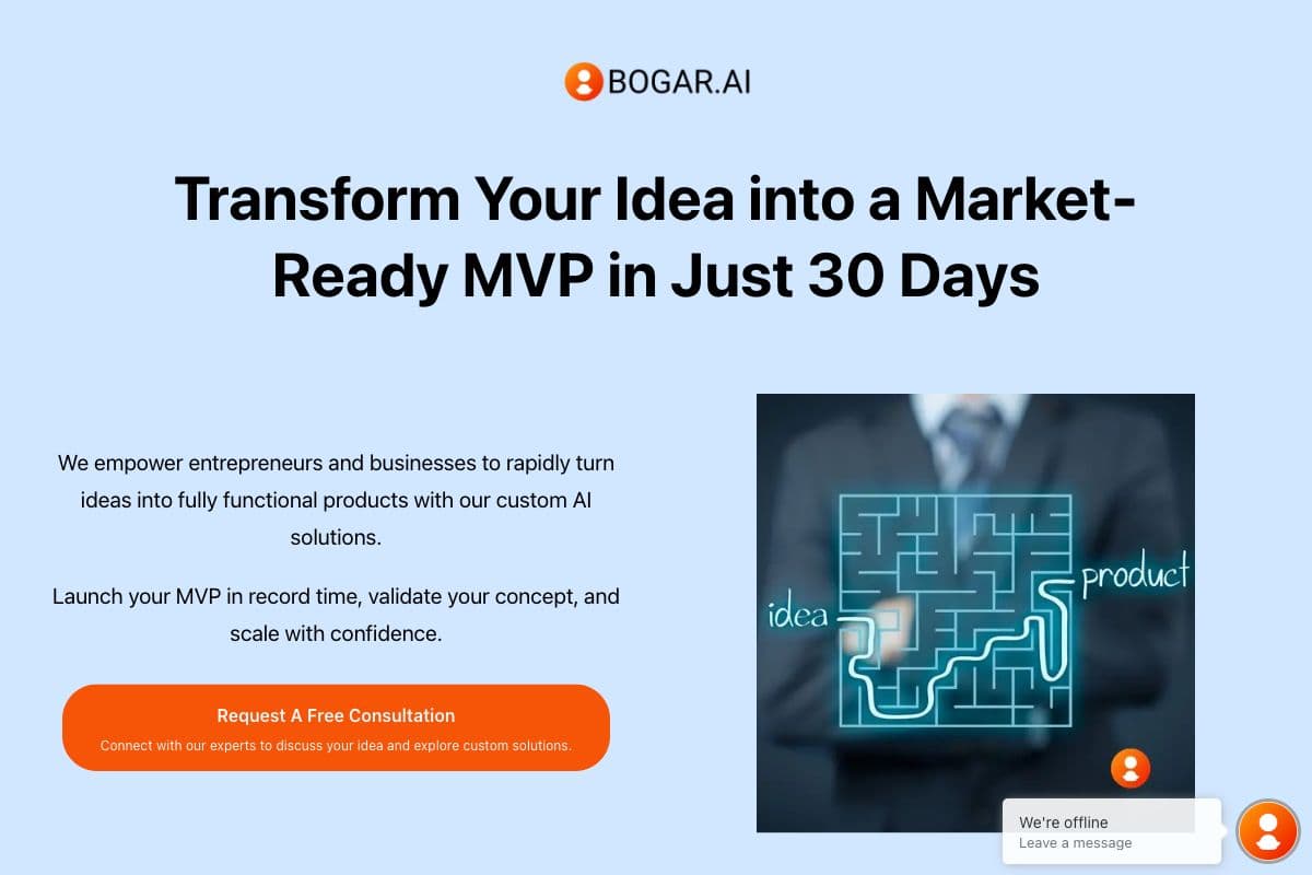 Bogar.ai - Transform Your Idea into a Market-Ready MVP in Just 30 Days