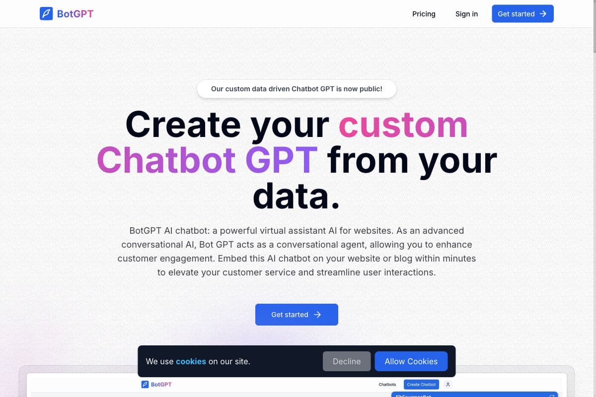 BotGPT AI Chatbot for Websites