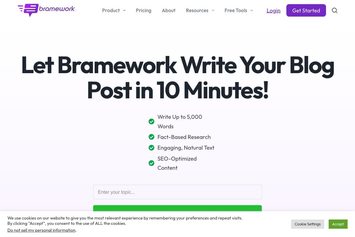 Bramework AI Blog Writing Tool