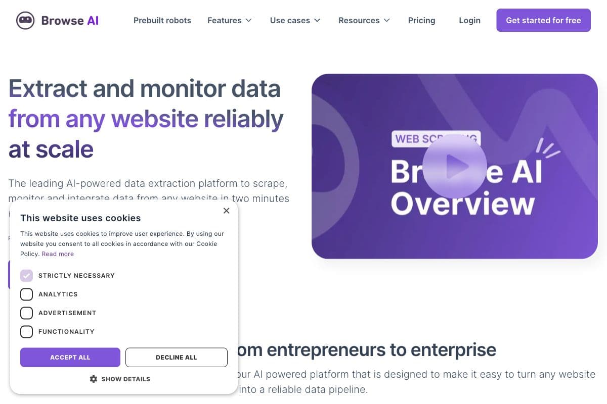 Browse AI: AI-Powered Data Extraction Platform