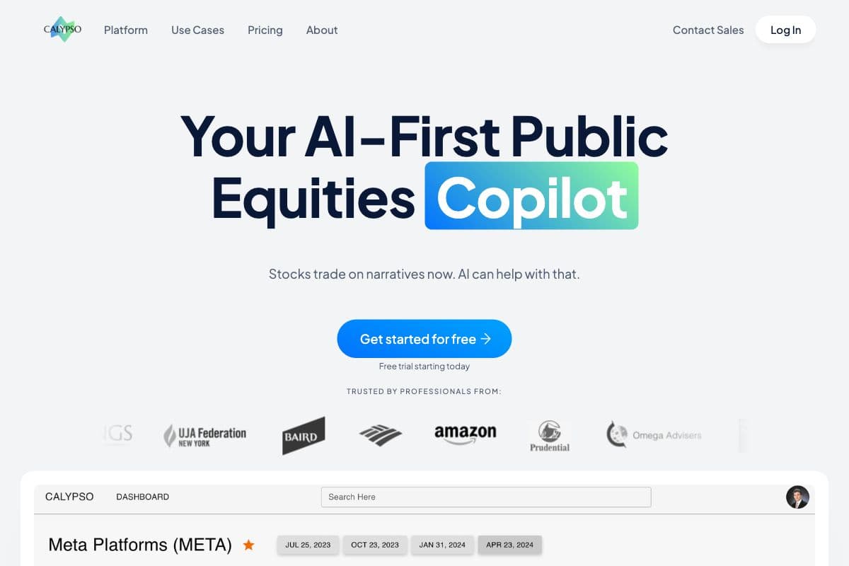 Calypso AI - Your AI-First Public Equities Copilot