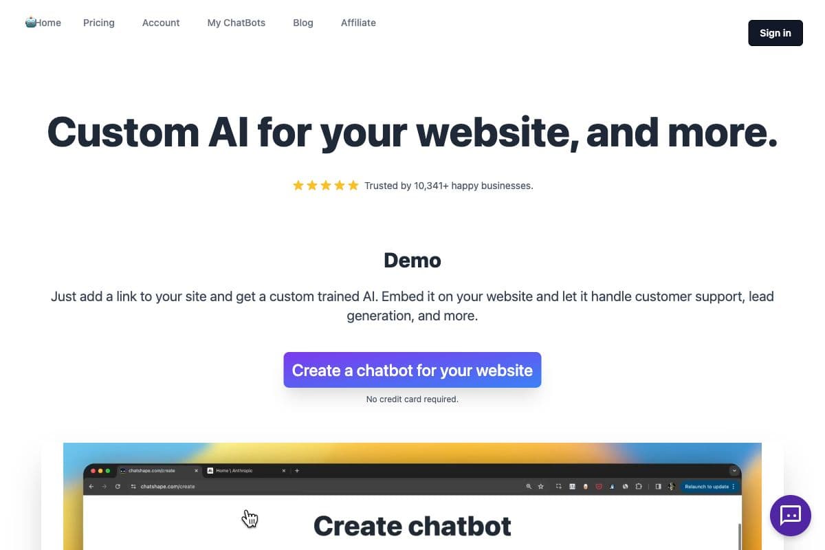 ChatShape - AI Chatbot for Customer Support and Lead Generation