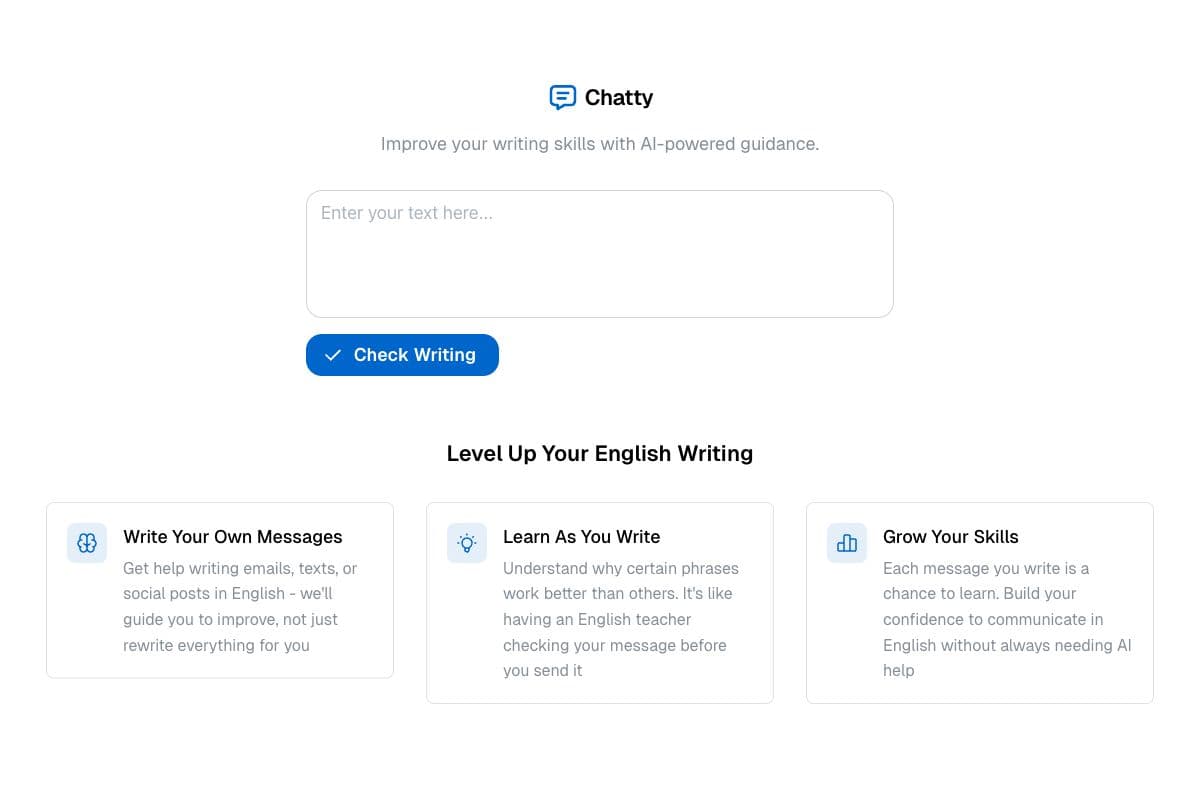 Chatty: AI Writing Enhancement Tool