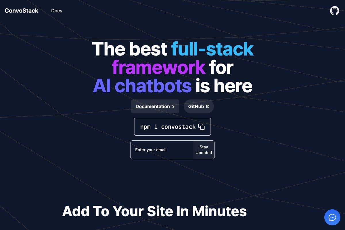 ConvoStack - Full-Stack Framework for AI Chatbots