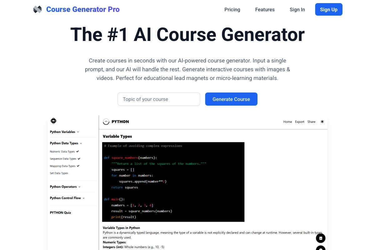 Course Generator Pro