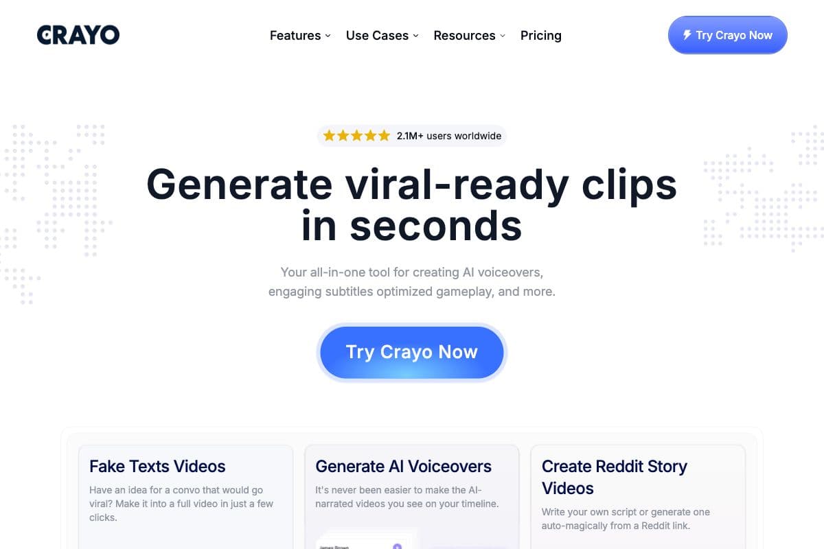 Crayo - Generate Viral Clips with AI