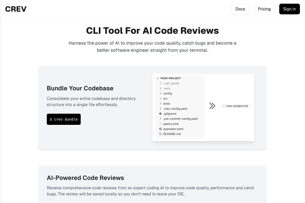 Crev CLI Tool for AI Code Reviews