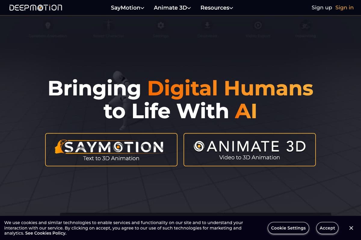 DeepMotion: AI-Powered 3D Animation Tool