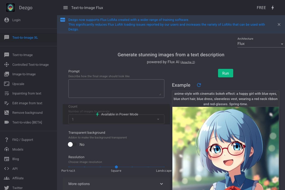 Dezgo - Text-to-Image Flux