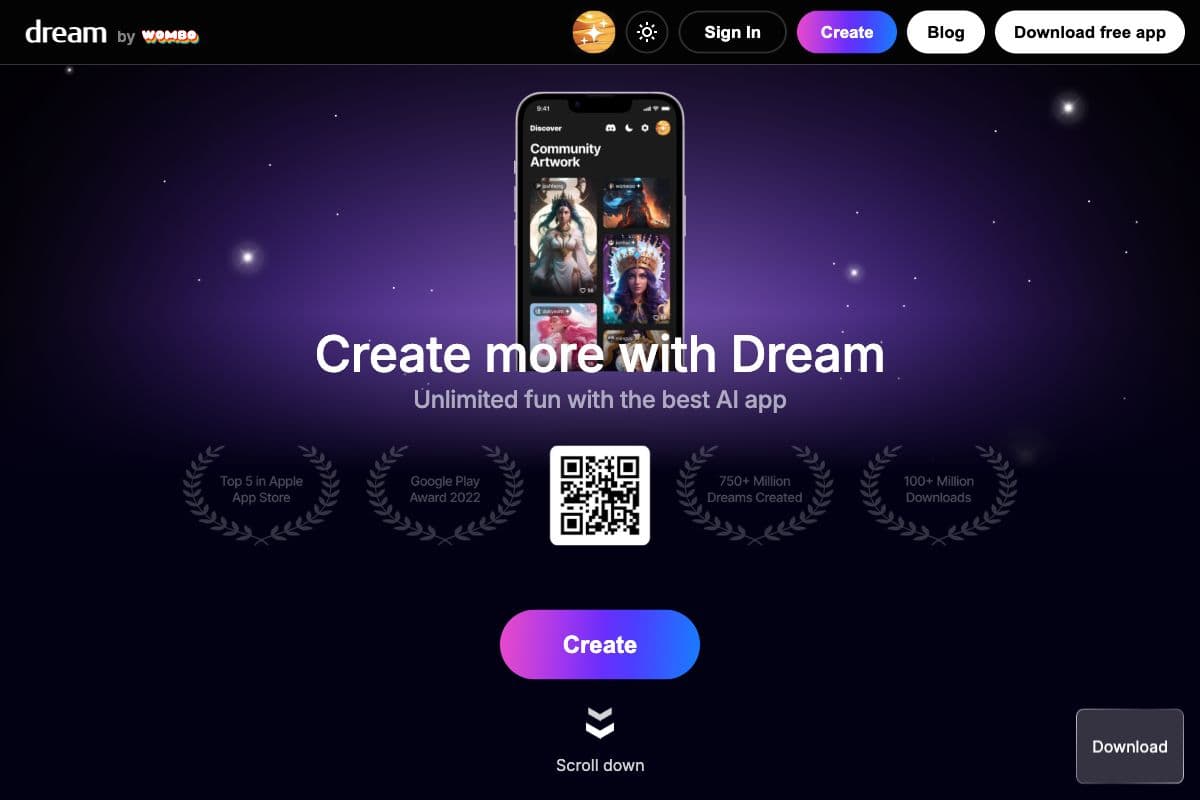 Dream by WOMBO - AI Art Generation Tool