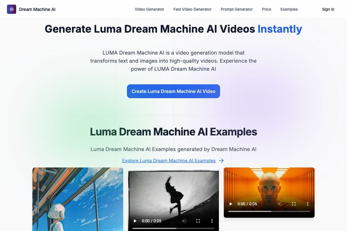 Luma Dream Machine AI - Fast AI Video Generator