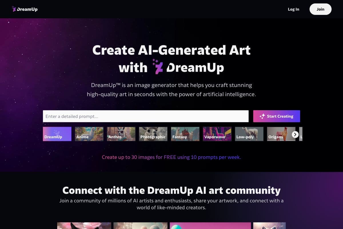 DreamUp AI Image Generator