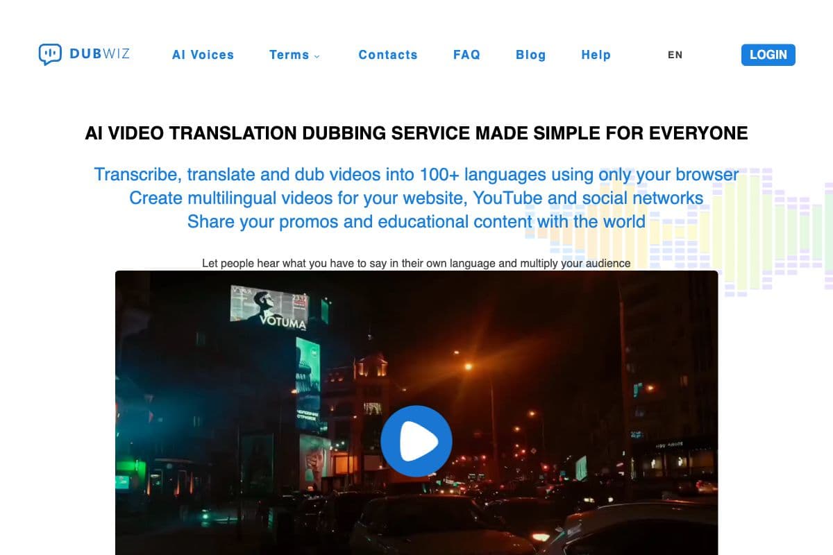 DubWiz: AI Video Translation and Dubbing Service