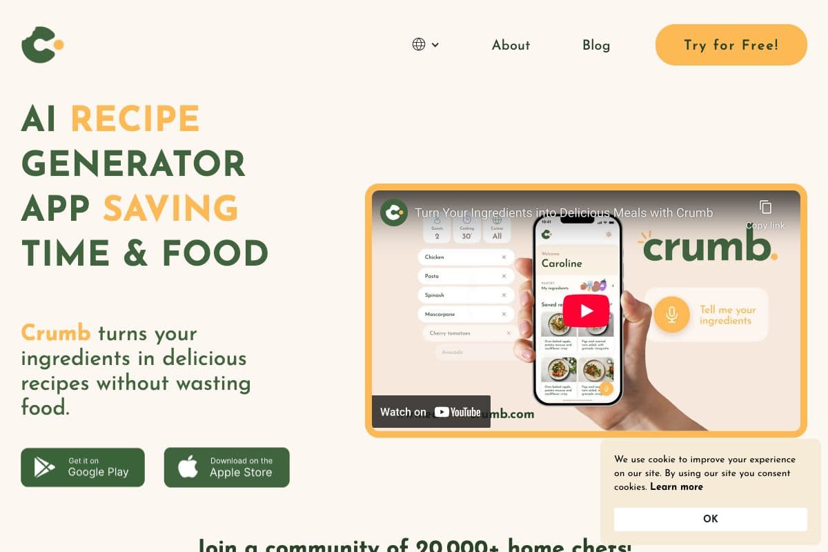 Crumb - AI Recipe Generator App