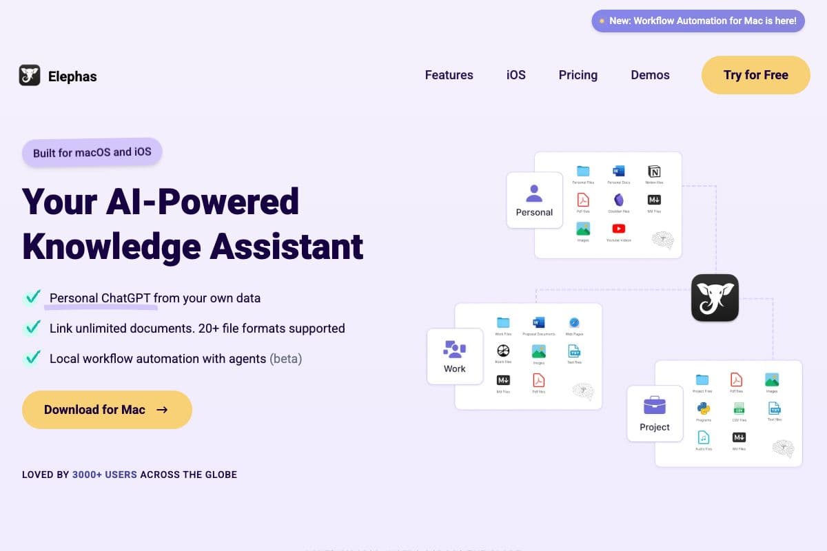 Elephas - Your AI-Powered Knowledge Assistant