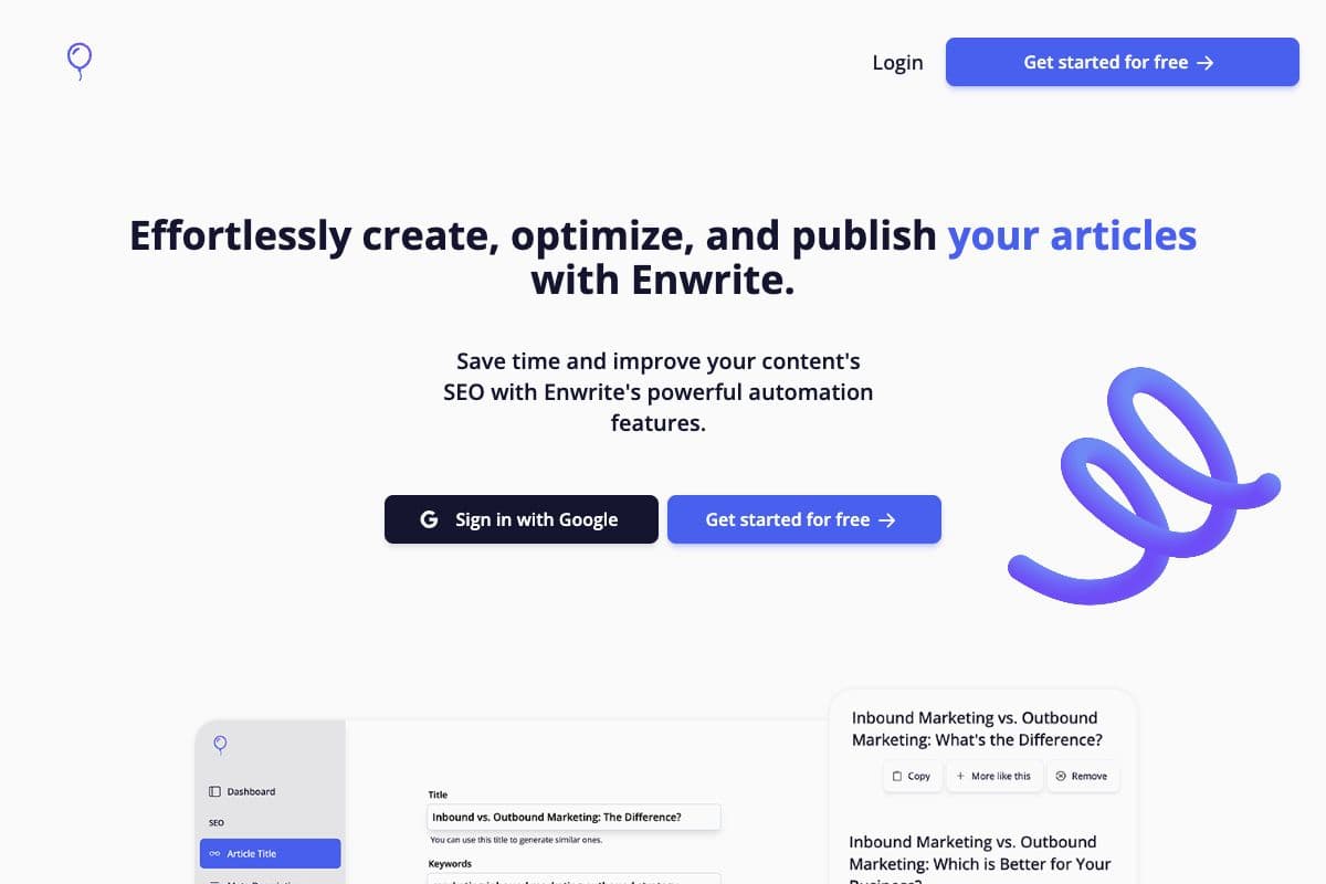 Enwrite: Effortless Article Creation and SEO Optimization