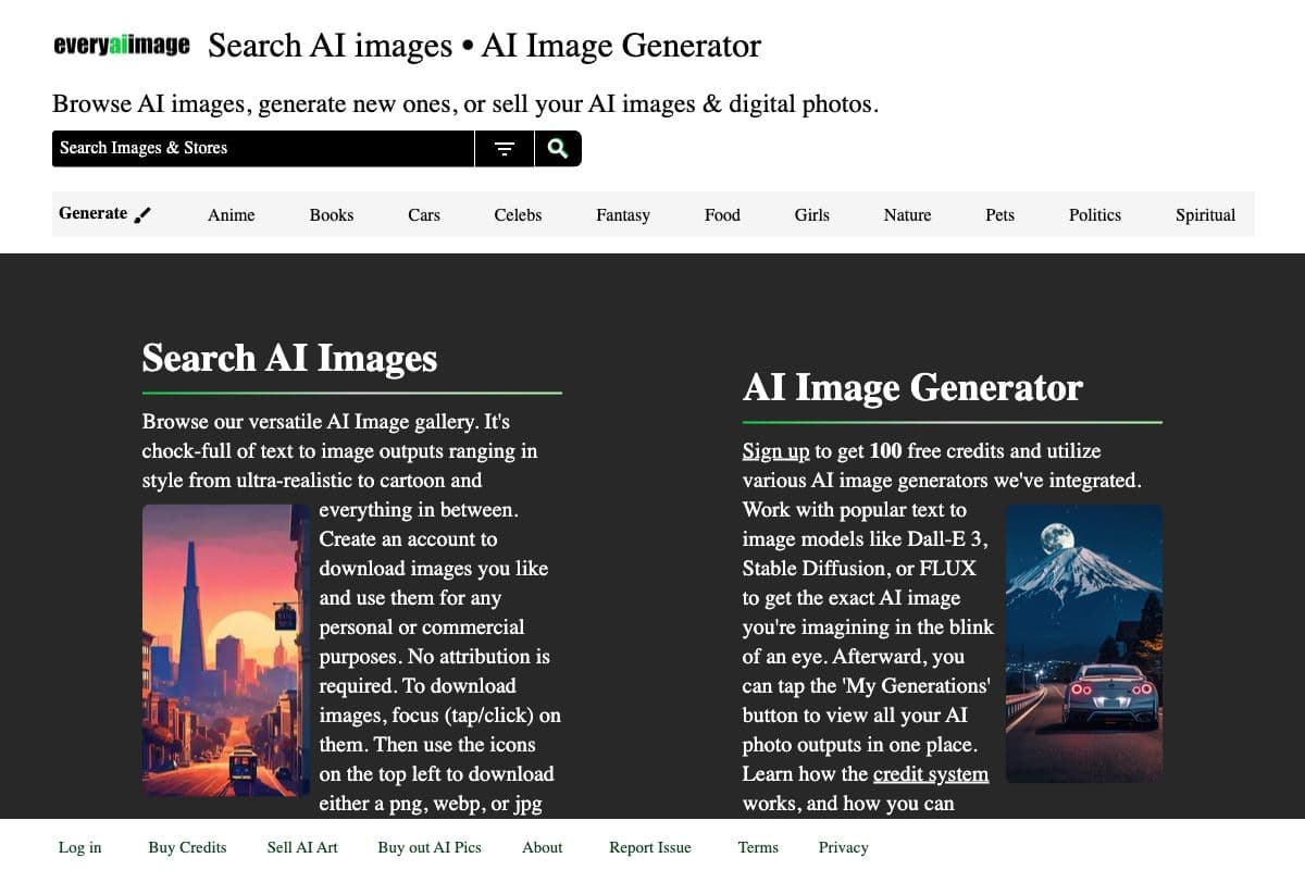 AI Image Generator and Marketplace