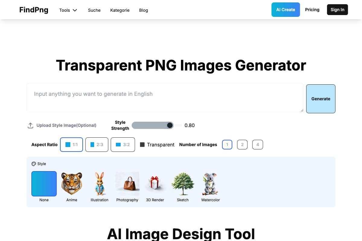 FindPng: AI Powered Transparent PNG Images Generator