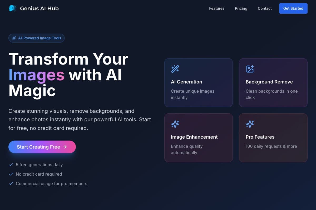 Genius AI Hub - AI-Powered Image Tools
