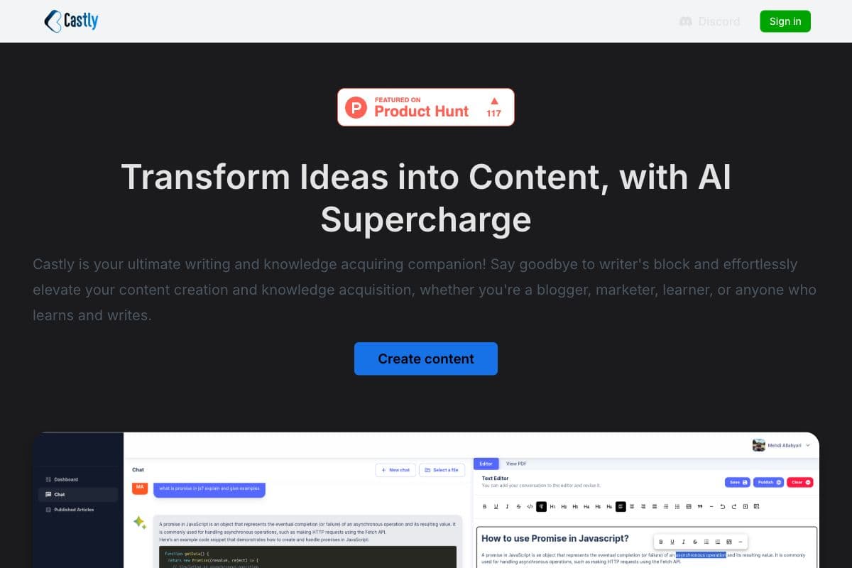 Castly: AI-powered Content Creation Companion