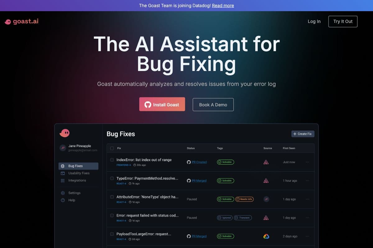 Goast - AI Assistant for Bug Fixing