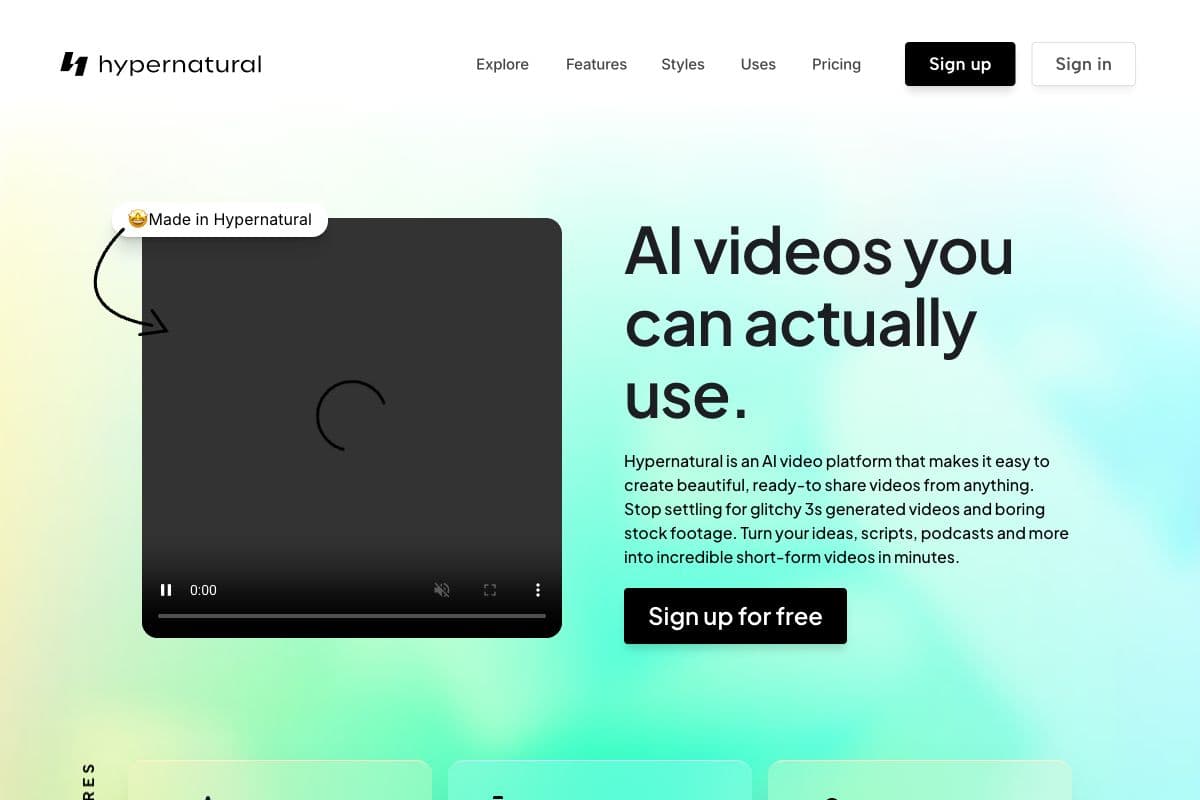 Hypernatural - AI Video Creation Platform