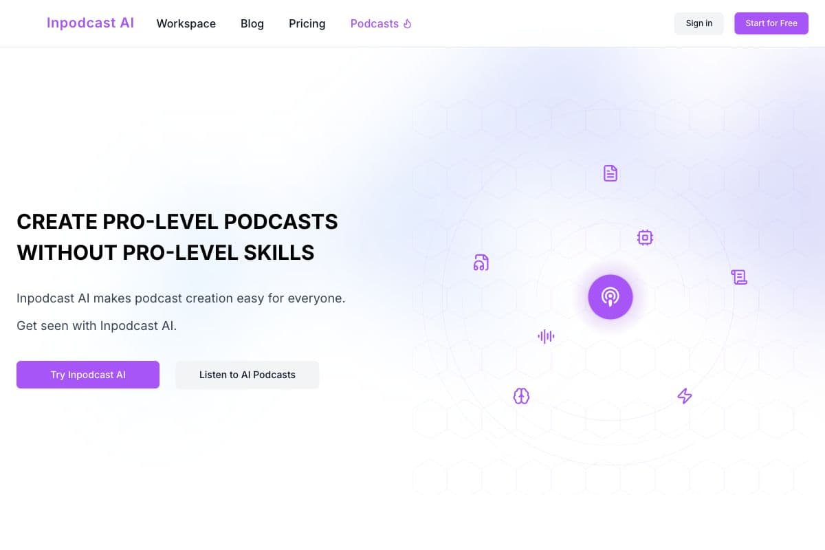 Inpodcast AI - Create Pro-Level Podcasts Easily