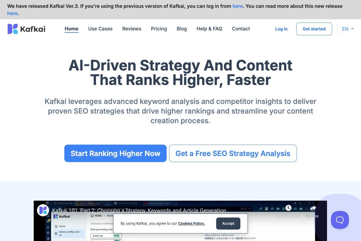 Kafkai - AI-Driven SEO Strategy and Content Creation