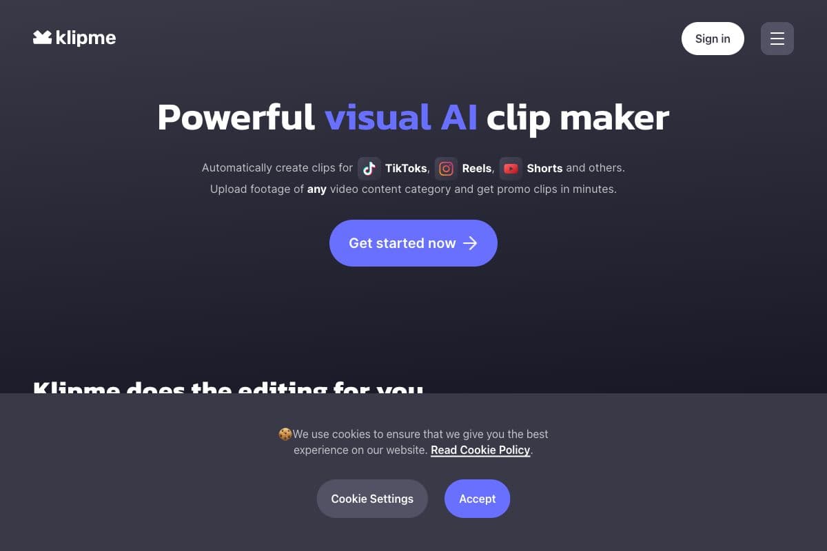 Klipme: AI Video Editing Automation Tool