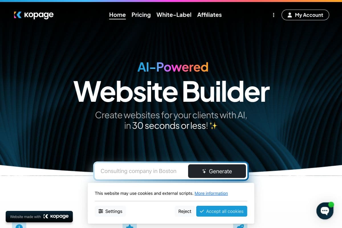 Kopage: AI-Powered Website Builder