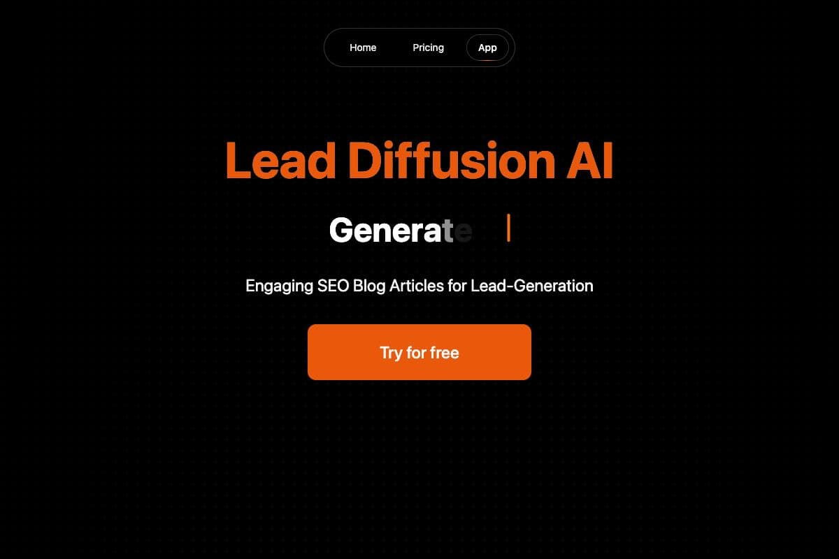 Lead Diffusion AI - SEO Blog Article Generation Tool