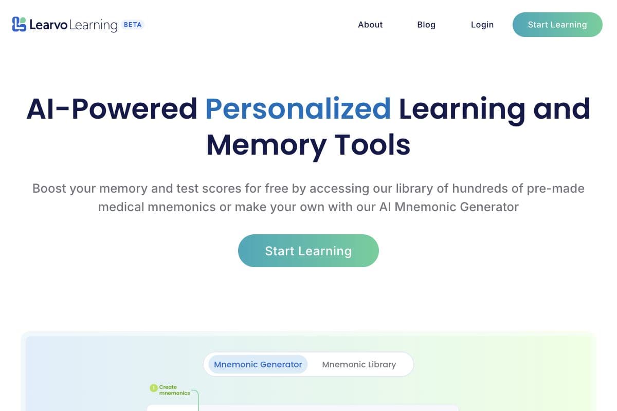 Learvo - AI-Powered Personalized Learning and Memory Tools