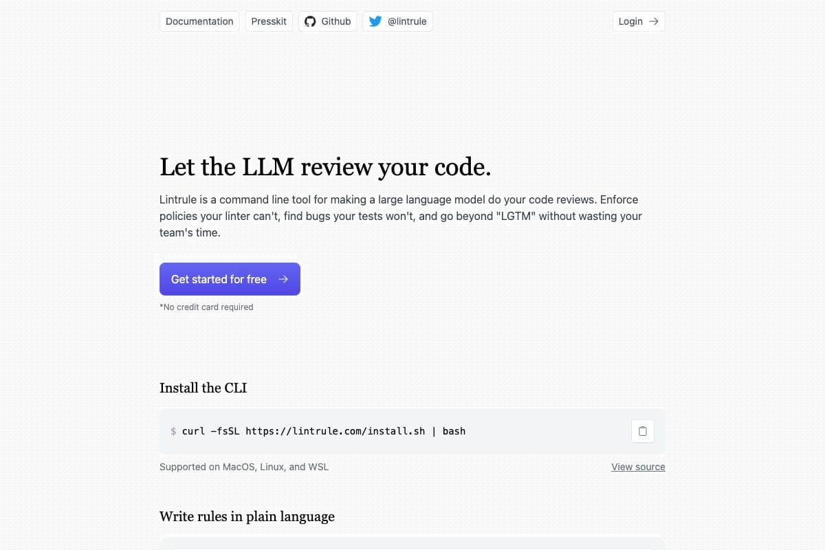 Lintrule - Automated Code Review Tool