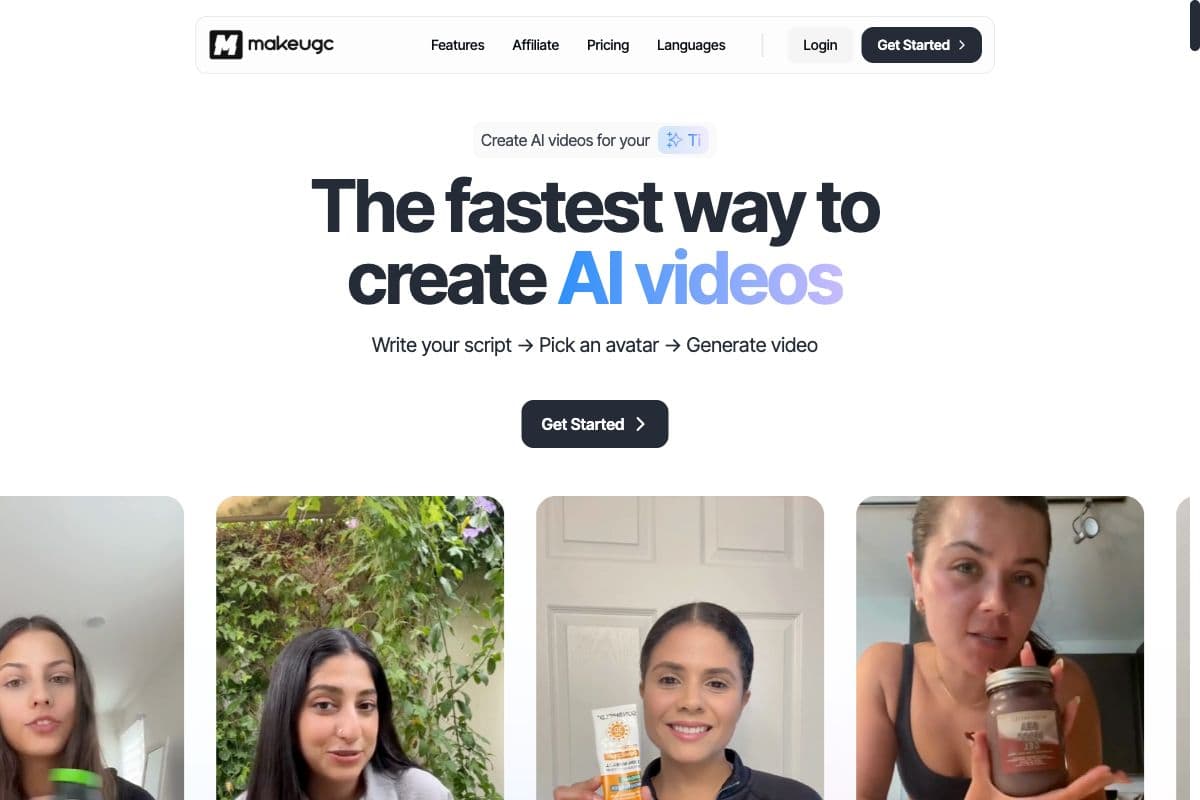 MakeUGC - The Fastest Way to Create AI Videos