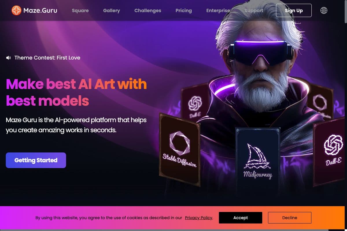 Maze Guru - AI Art Generator Platform