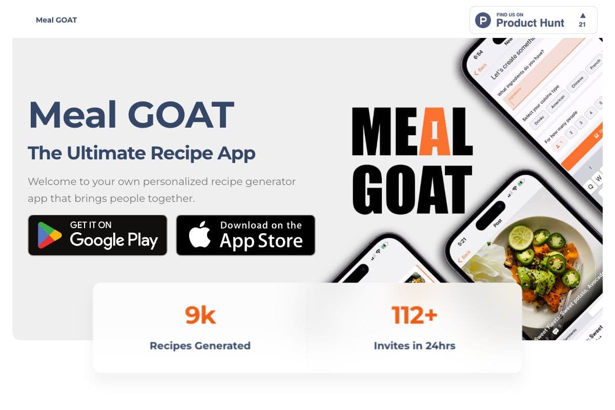 Meal GOAT - The Ultimate Recipe App