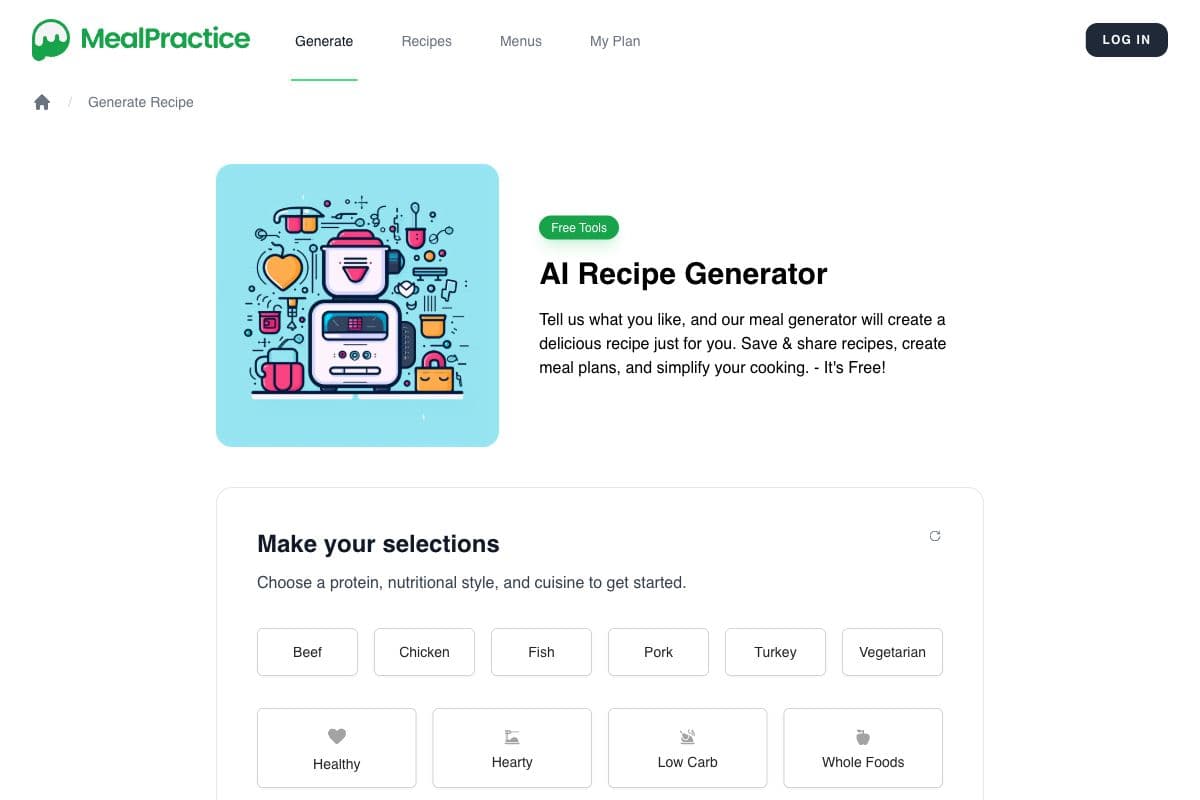 MealPractice: AI Recipe Generator and Meal Planner