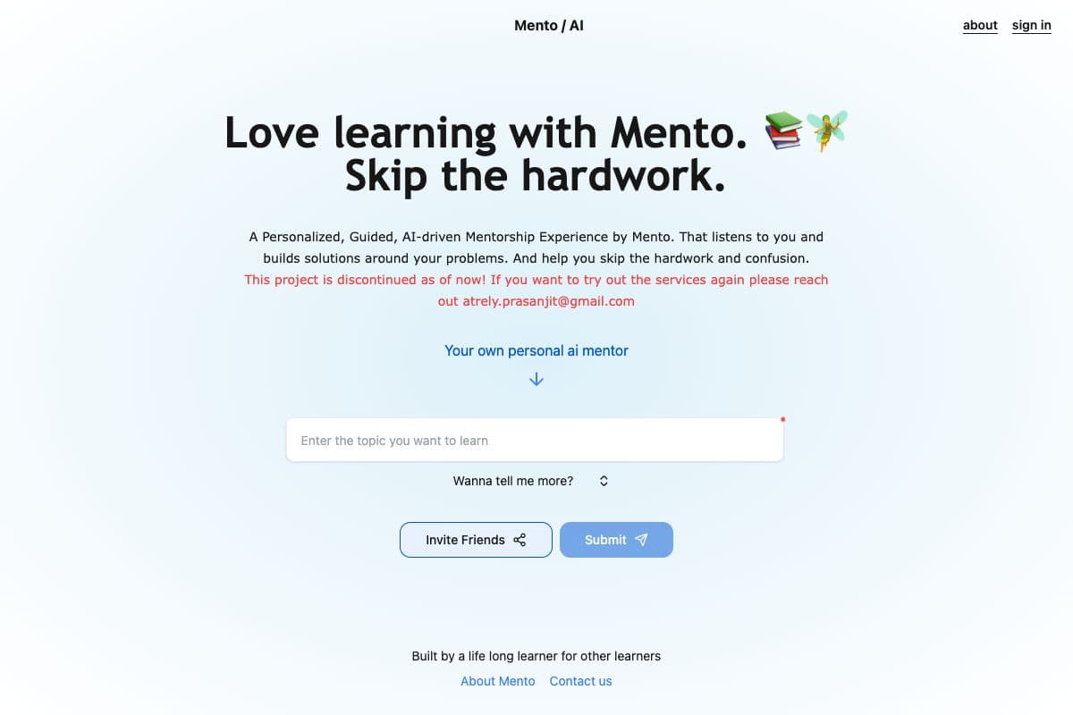 Mento - AI-driven Mentorship