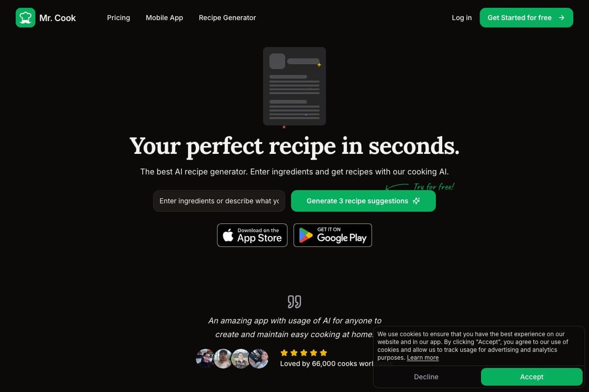 Mr. Cook: AI-Powered Recipe Generator