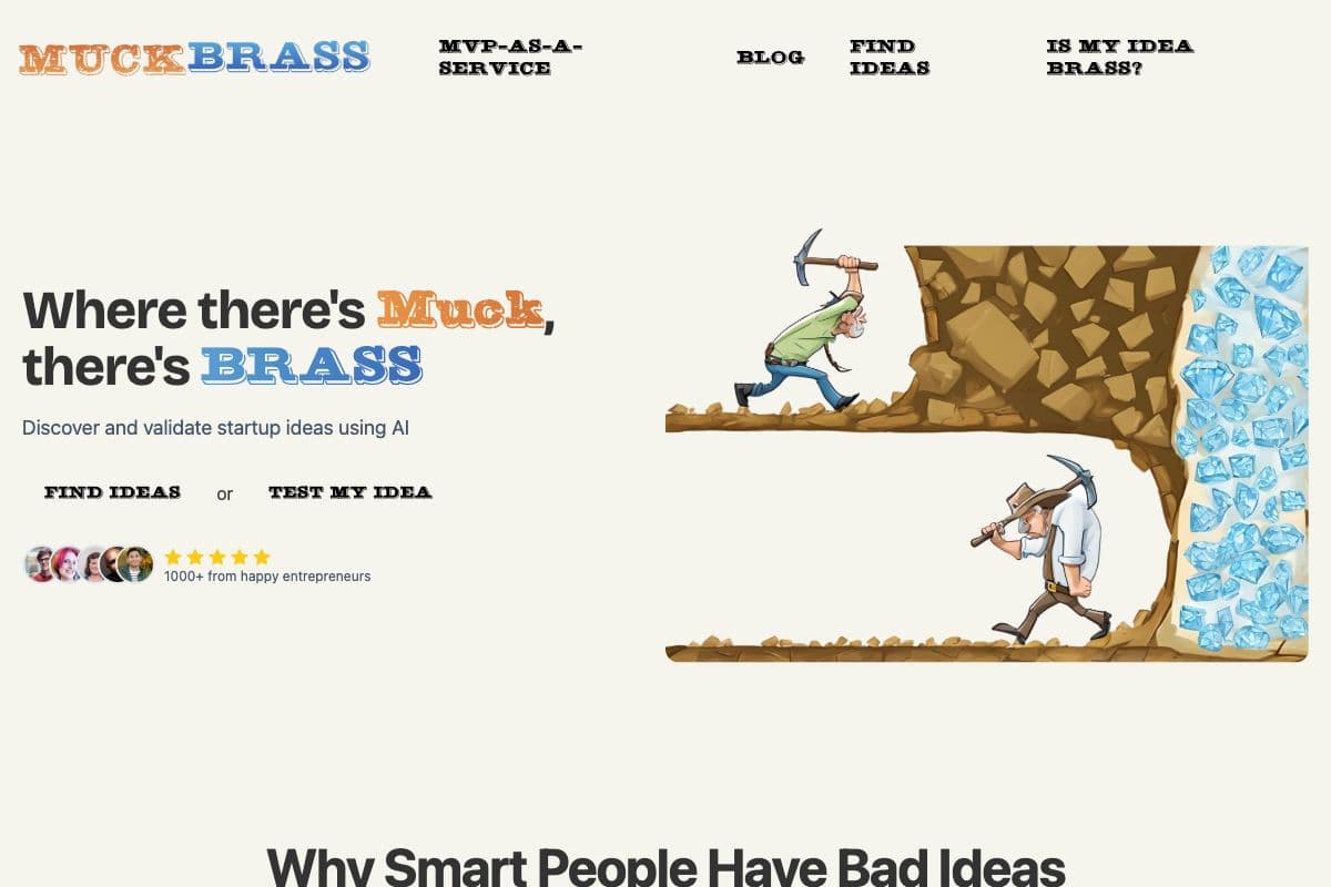 MuckBrass - Discover and Validate Startup Ideas Using AI