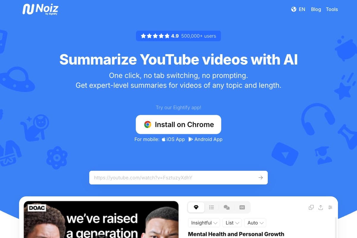 Noiz: Your Ultimate Video Summarizer for YouTube